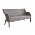 Szara dwuosobowa ławka ogrodowa z technorattanu PE 150 x 70 x 85 cm