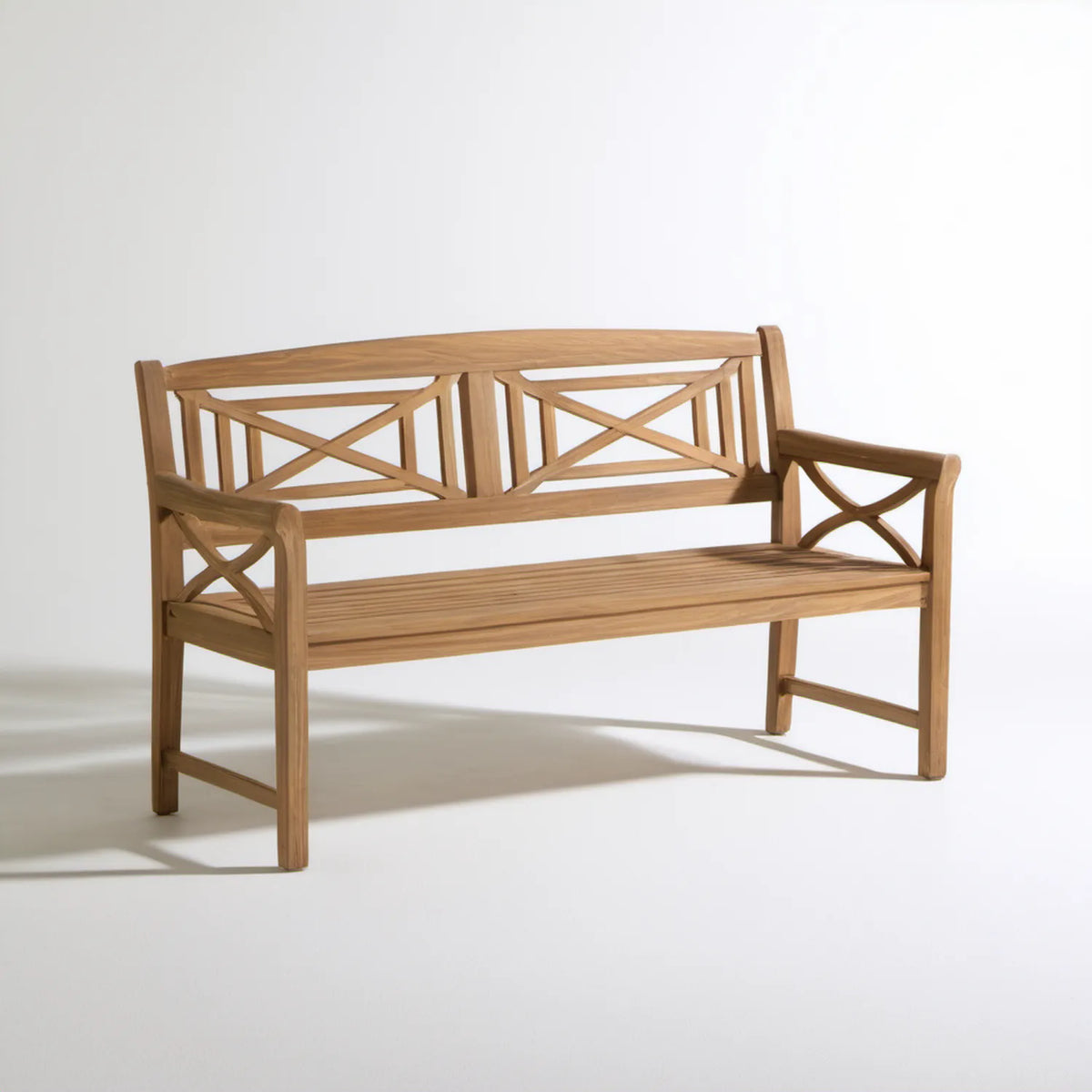 Dwuosobowa ławka ogrodowa z litego drewna akacjowego, Naturalny Brąz, 120 x 60 x 90 cm