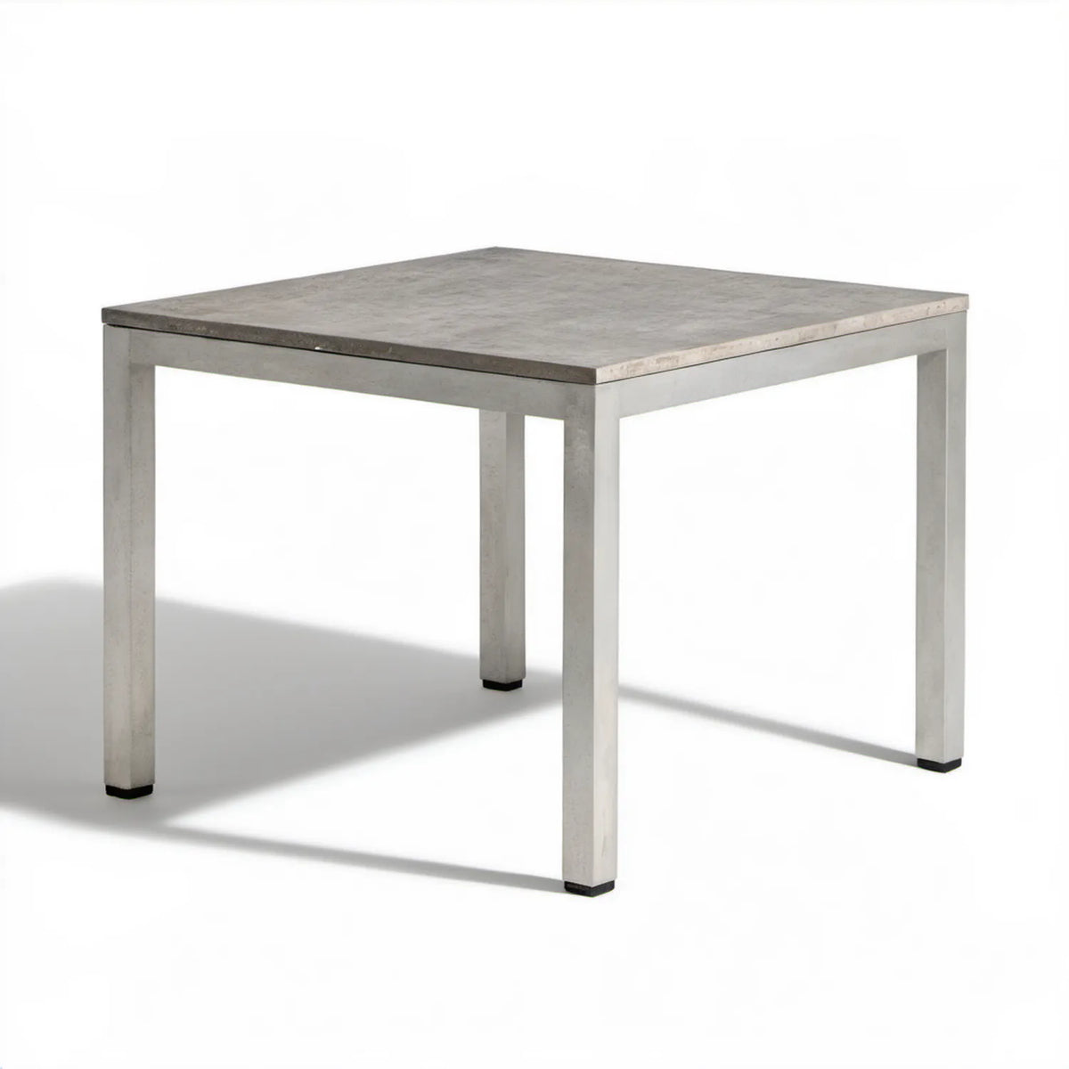 Prostokątny stół jadalniany aluminiowy z ceramicznym blatem, szary, 120 x 80 x 75 cm