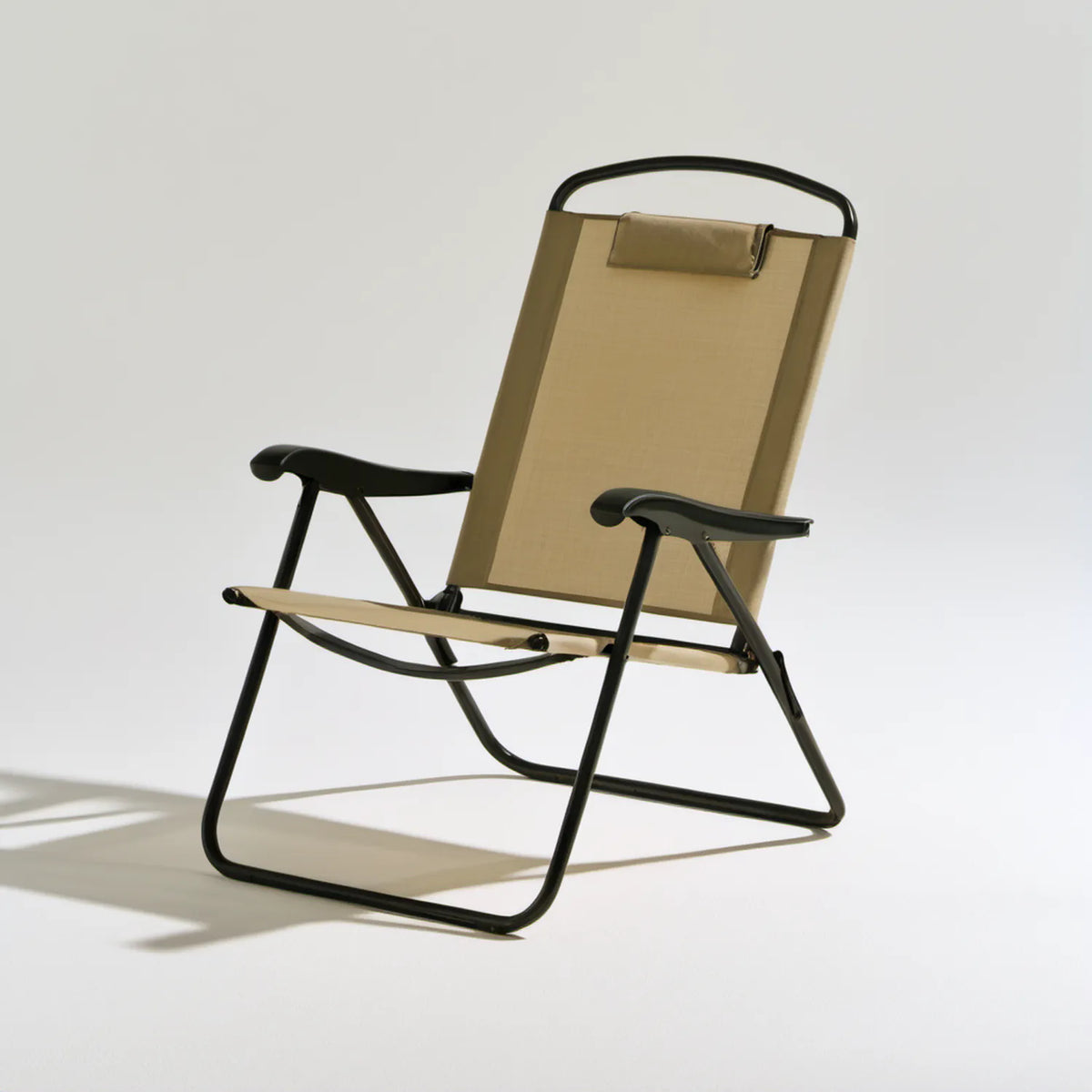 Składane krzesło kempingowe khaki/czarne 58 x 68 x 95 cm